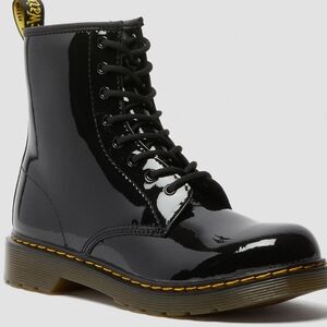 Dr Martens Yputh 1460 Patent Leather Zip Inside Boots US 6 EU 38
